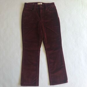Universal Thread Goods Co High Rise Ankle Bootcut Burgundy Corduroy Pant